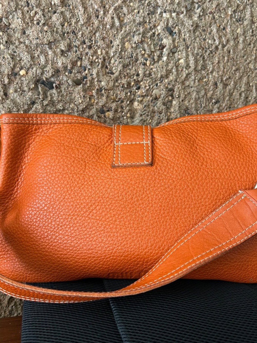 Miu Miu Vintage Pebbled Leather Shoulder Bag | Cognac Orange | Made in Italy - Picture 7 of 14